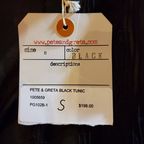 NWT Pete and Greta sheer black top small L13 - Picture 7 of 8